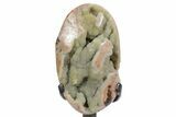 Sparkling Green Druzy Quartz Formation on Metal Stand #357204-1
